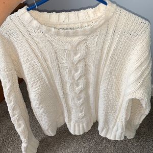 small aeropostale cropped white sweater, brand new
